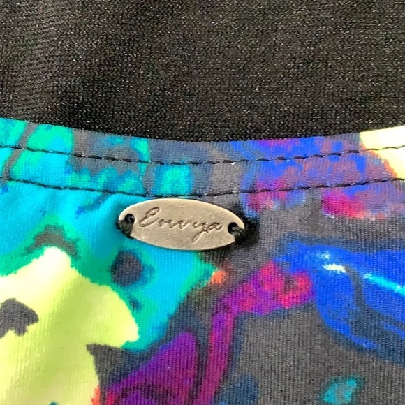 Envya swimwear off the shoulder ruffle one piece multi color swimsuit size L NWT - Picture 11 of 16